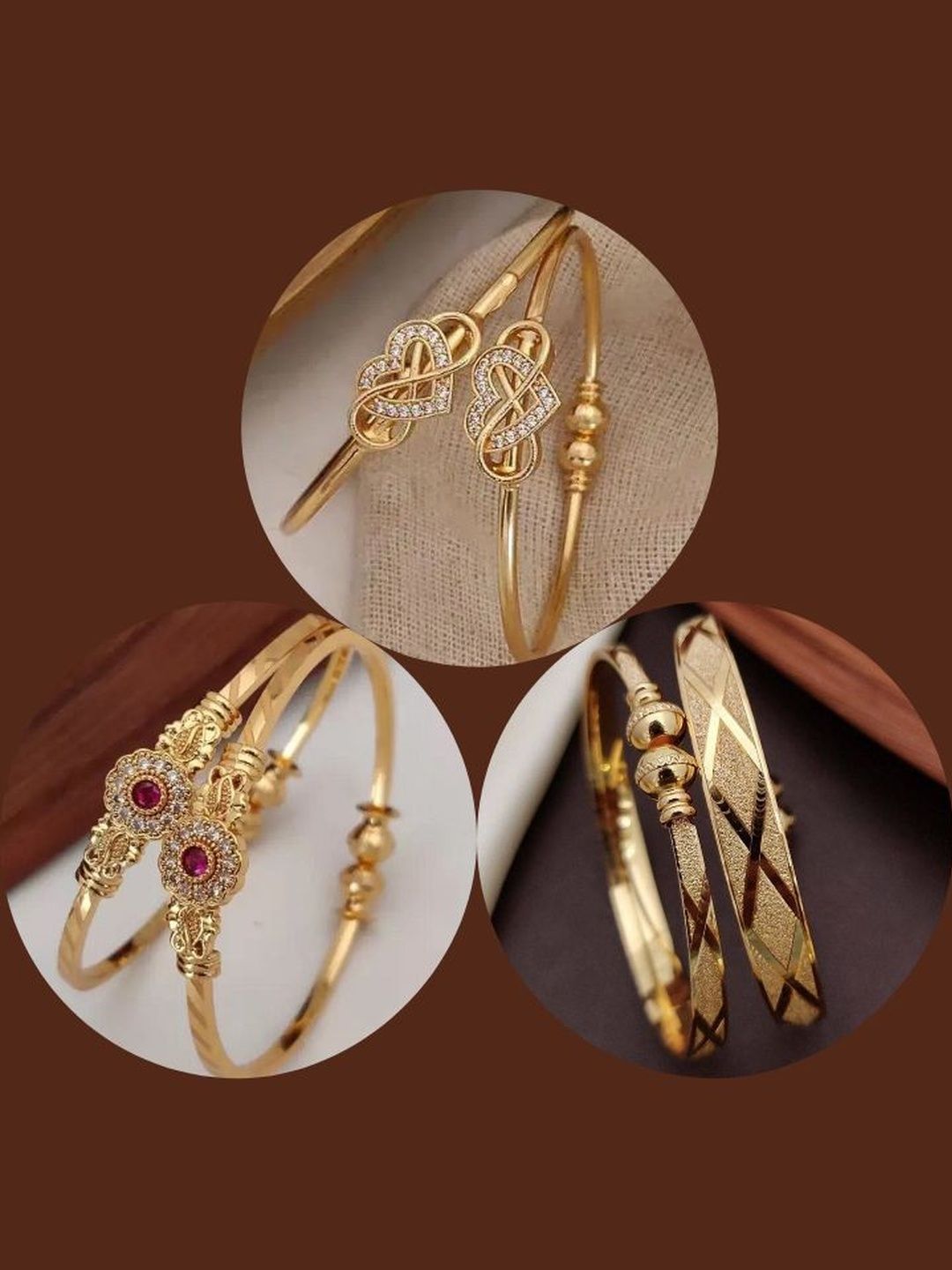 Sangria Set of 6 Gold-Plated American Diamond Studded Bangles Myntra sale
