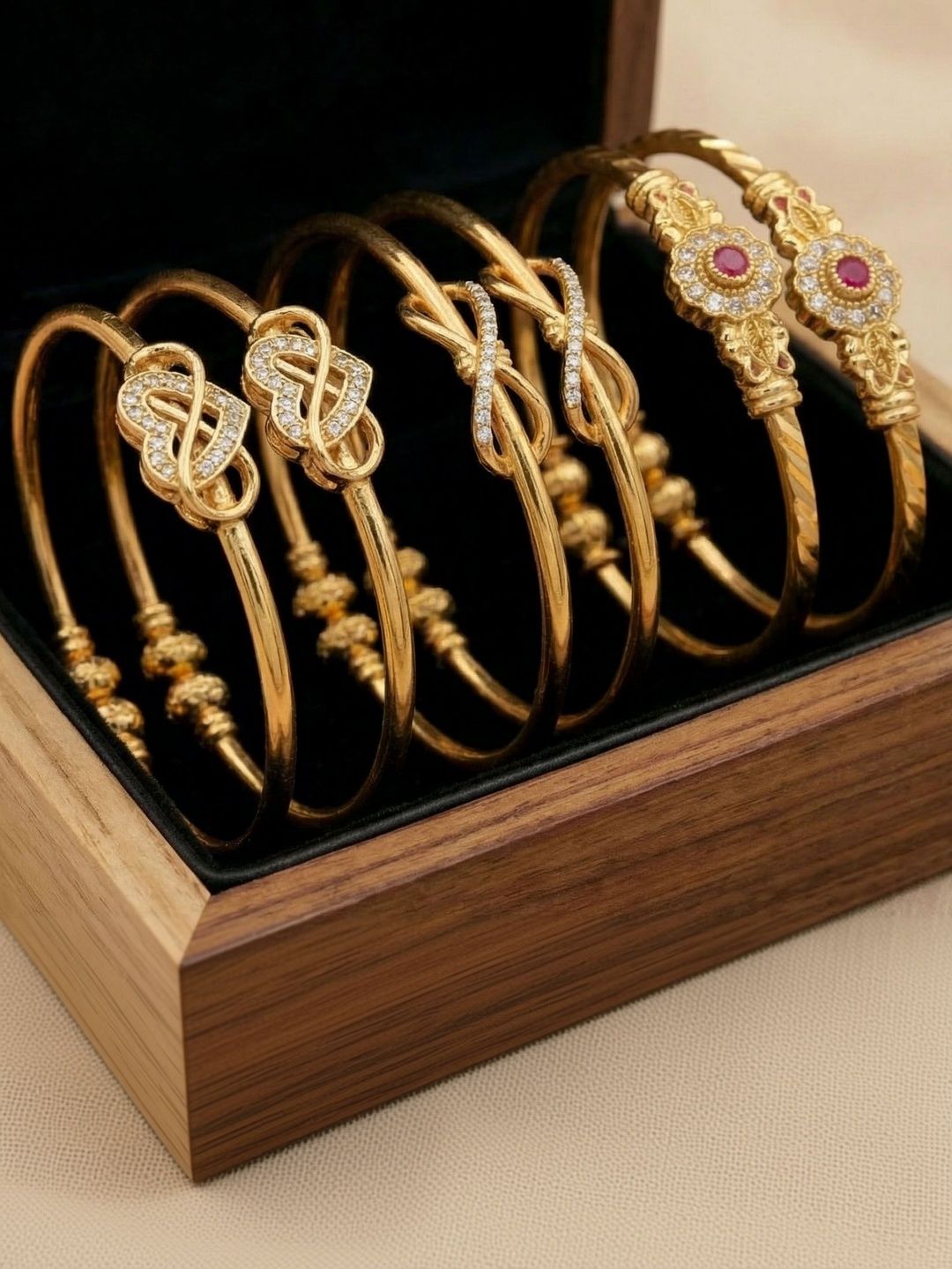 Anouk Set Of 3 American Diamond Stone Studded Bangle Myntra sale