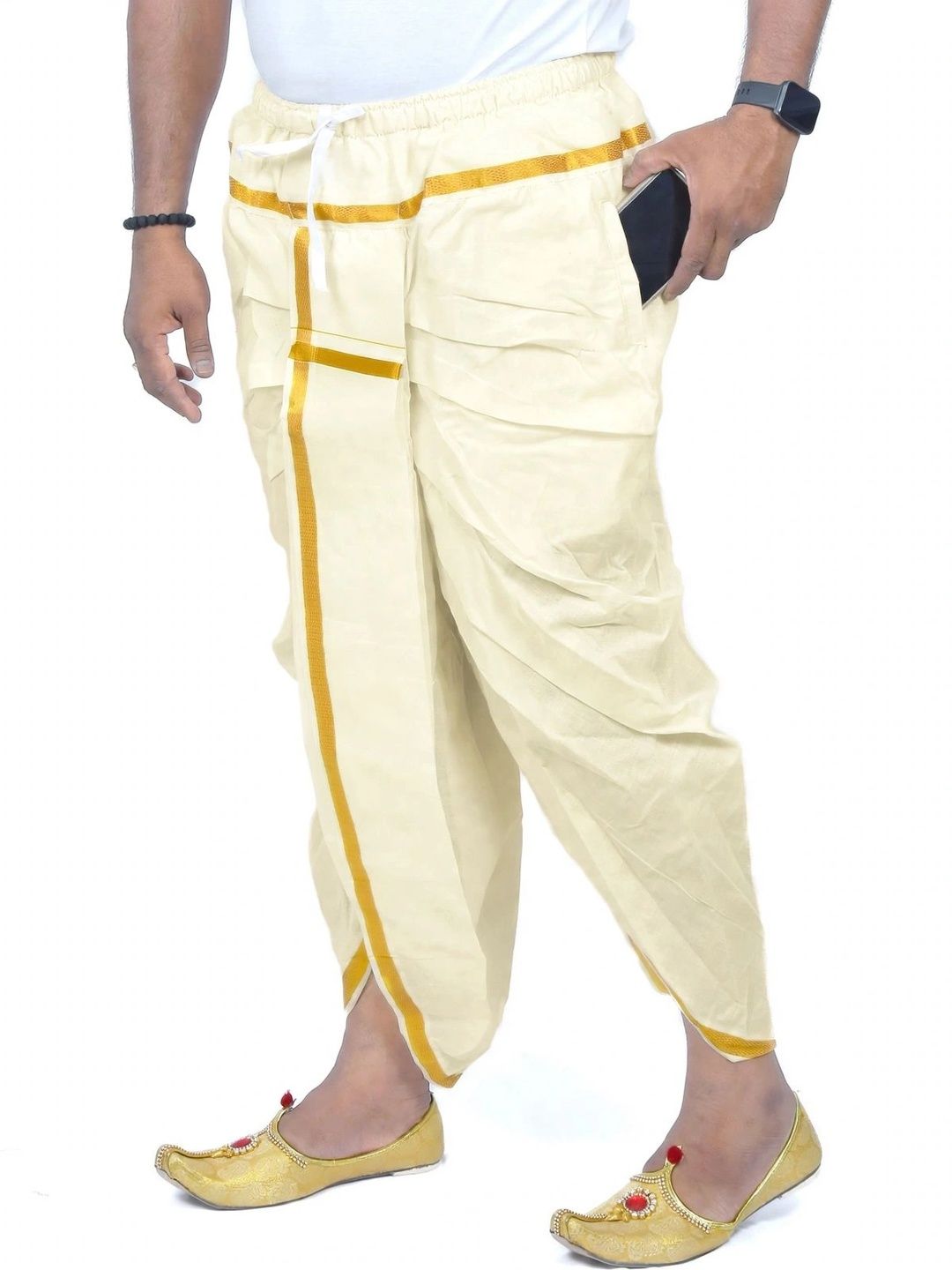 TUNI MANI TUNI MANI Men Solid Elastic Dhoti Pant with Adjustable Drawstring Waist and Zipper Myntra sale