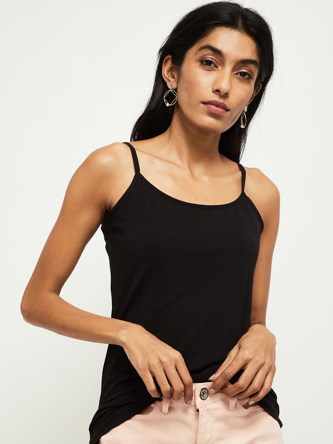 max Women Black Solid Camisole Myntra sale
