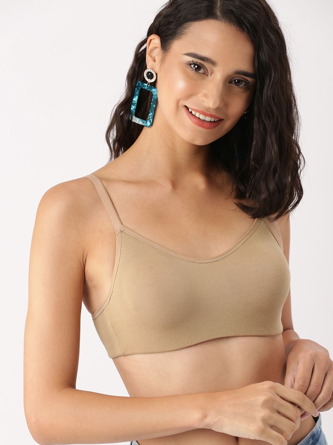 DressBerry Beige Solid Non-Wired Lightly Padded Everyday Bra DB-CAM-PAD-01D Myntra sale