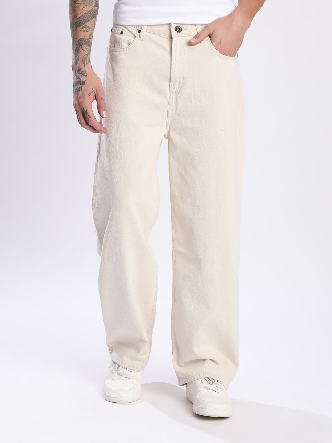 Roadster The Lifestyle Co. Men Pure Cotton Baggy Fit Denim Jeans Myntra sale