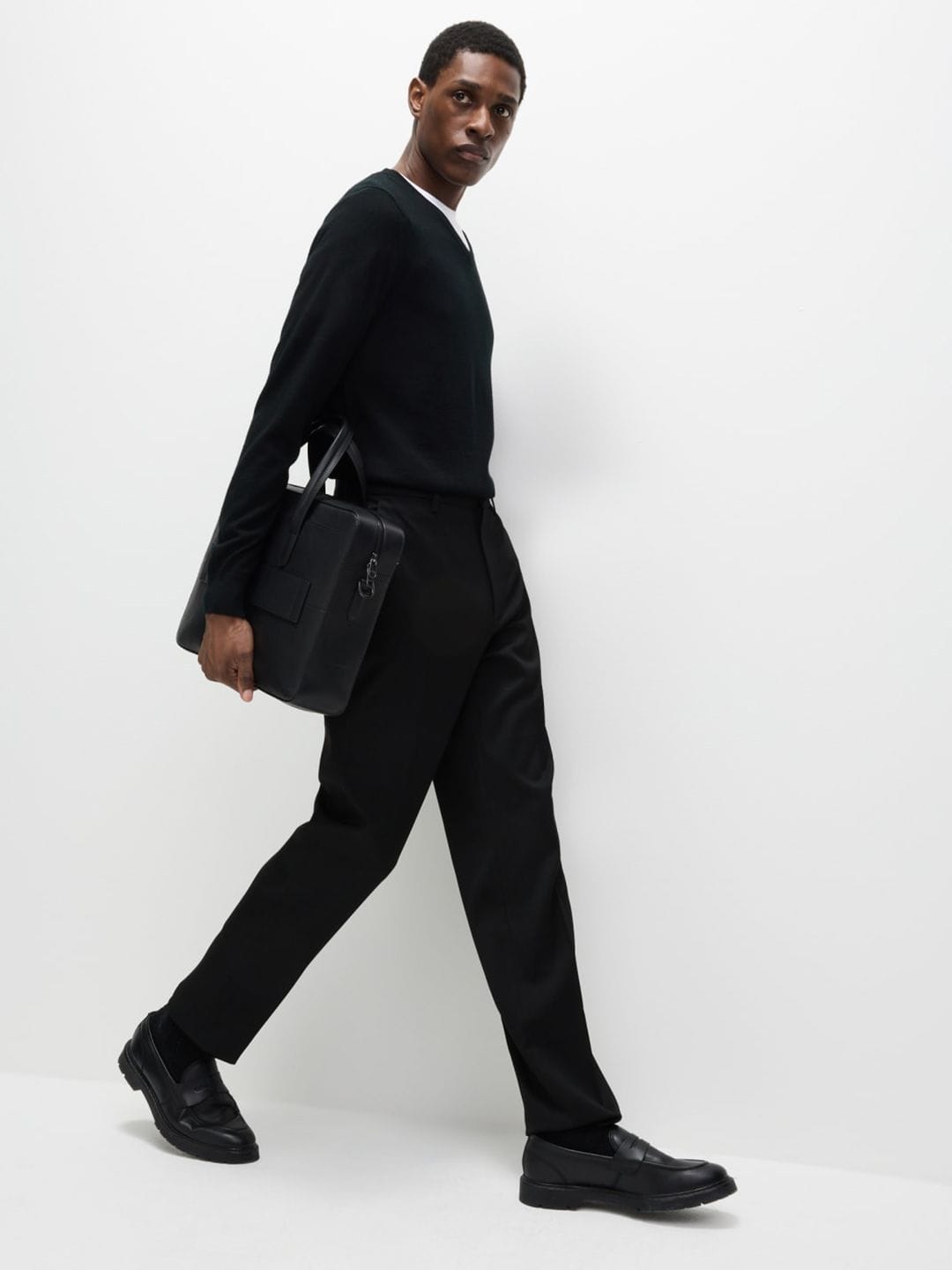 Marks & Spencer Marks & Spencer Regular Fit Smart Stretch Trousers Myntra sale