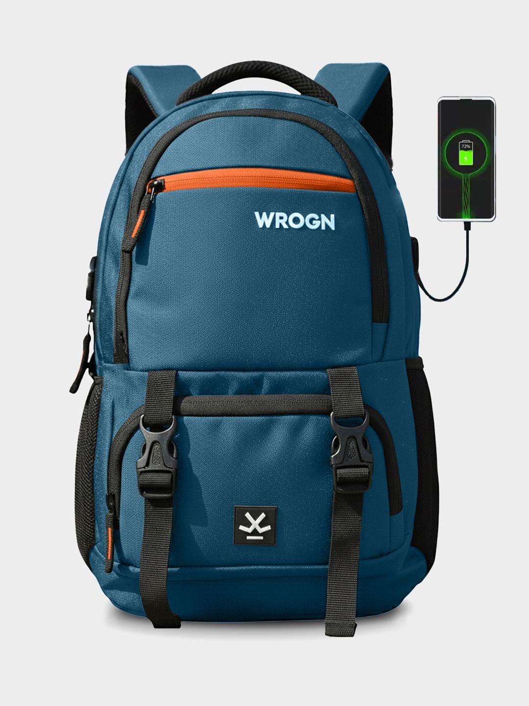 WROGN WROGN Printed USB Charging Port Reflective Strip Large Backpack with Rain Cover 31L Myntra sale
