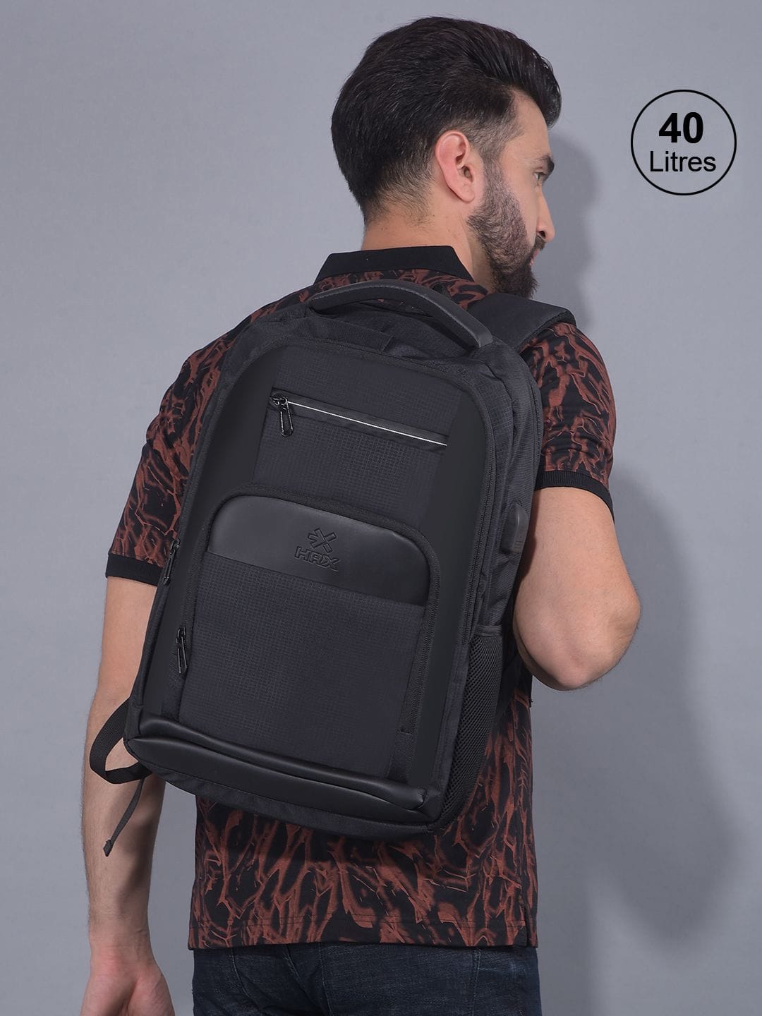 HRX by Hrithik Roshan HRX by Hrithik Roshan Unisex Black Backpack with Rain Cover & Reflective Strip 23L Myntra sale