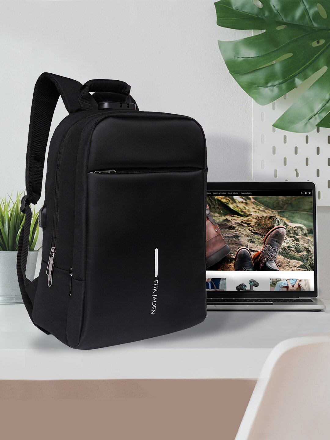 FUR JADEN FUR JADEN Unisex Black Anti Theft Number Lock Backpack - 20L Myntra sale