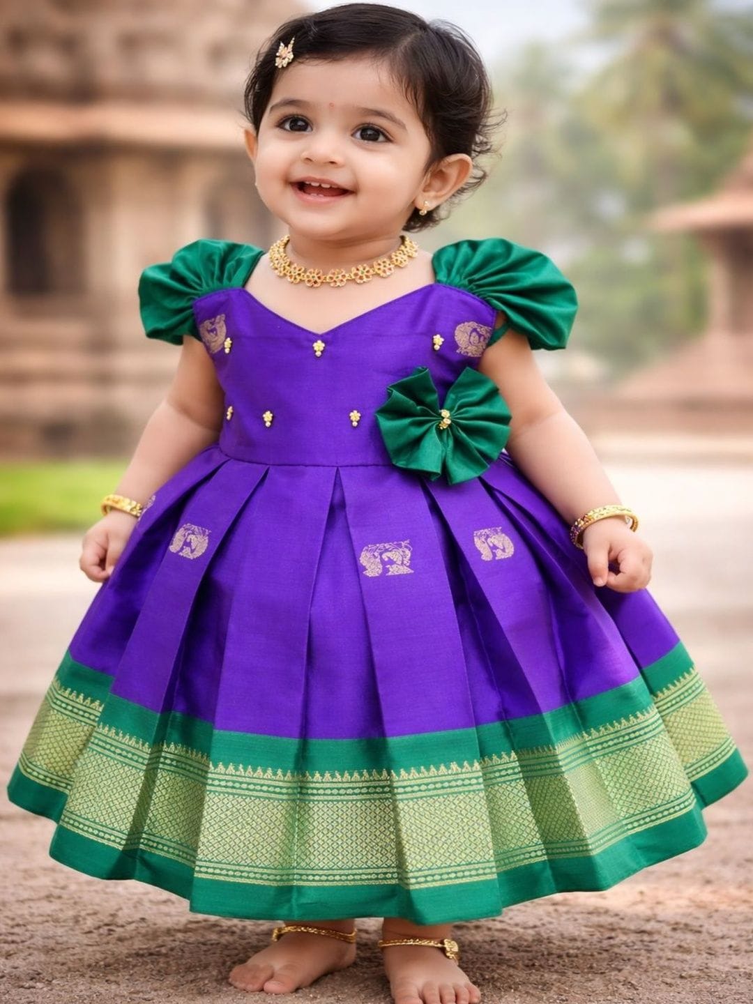 Babypattu Embroidered V-Neck Fit and Flare Ethnic Dresses Myntra sale