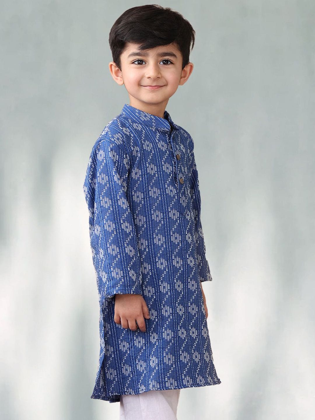 Sangria Boys Abstract Printed Cotton Straight Kurta Myntra sale