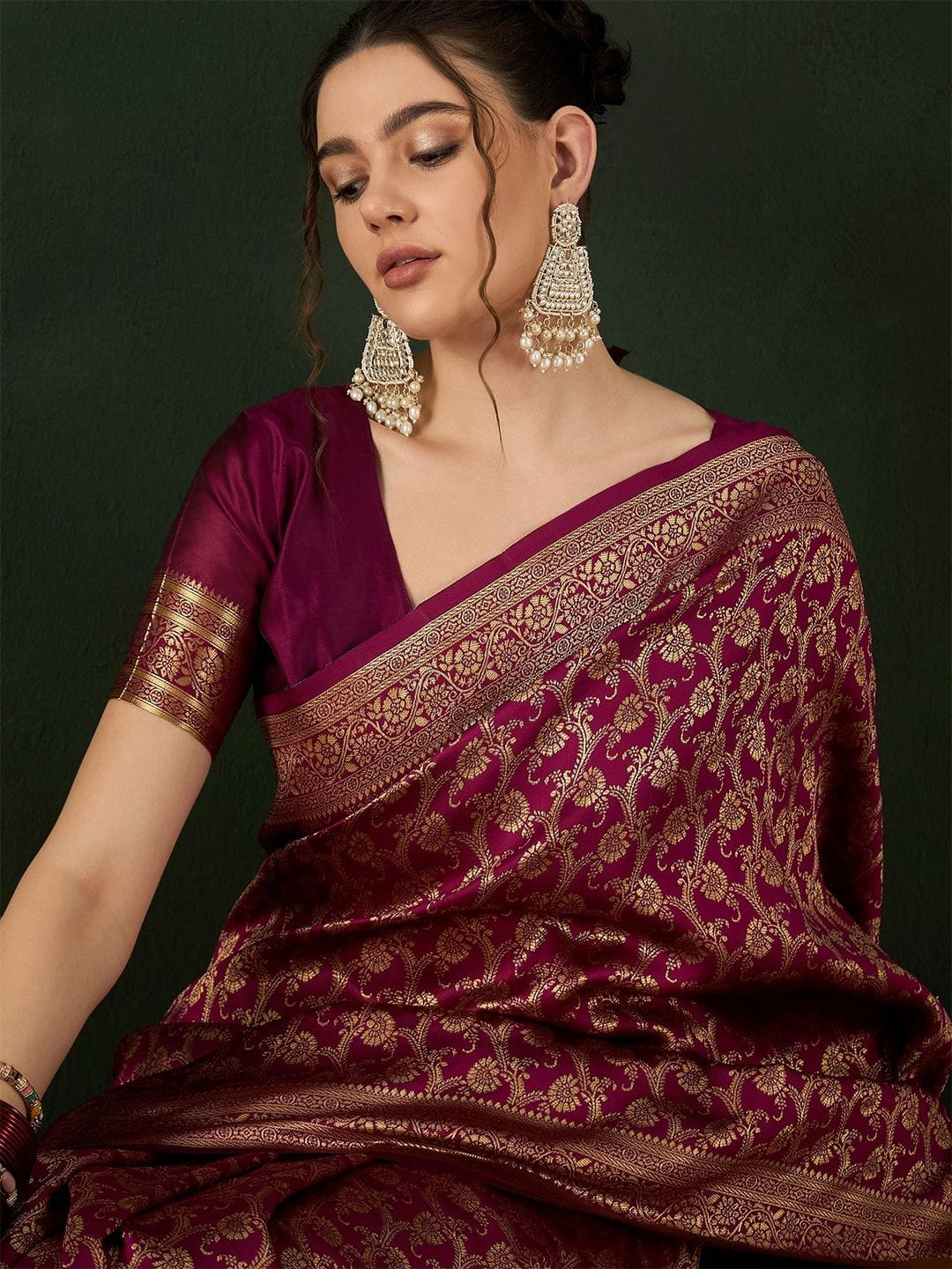 Sangria Woven Design Saree With Blouse Piece Myntra sale