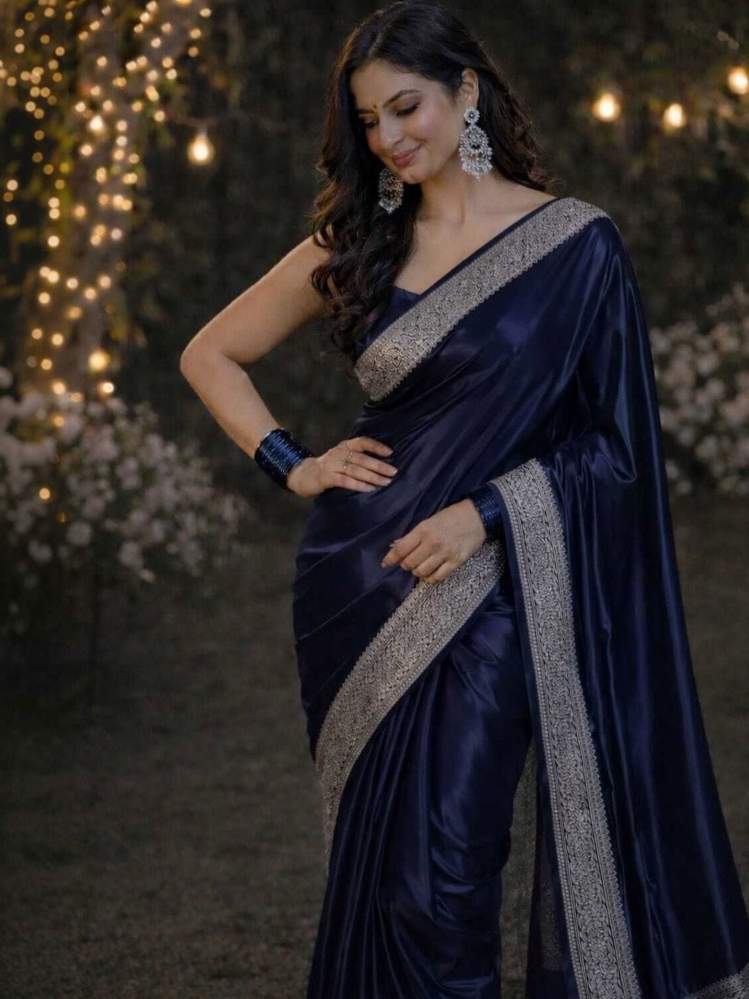 TILFELLE Zari Satin Banarasi Saree Myntra sale