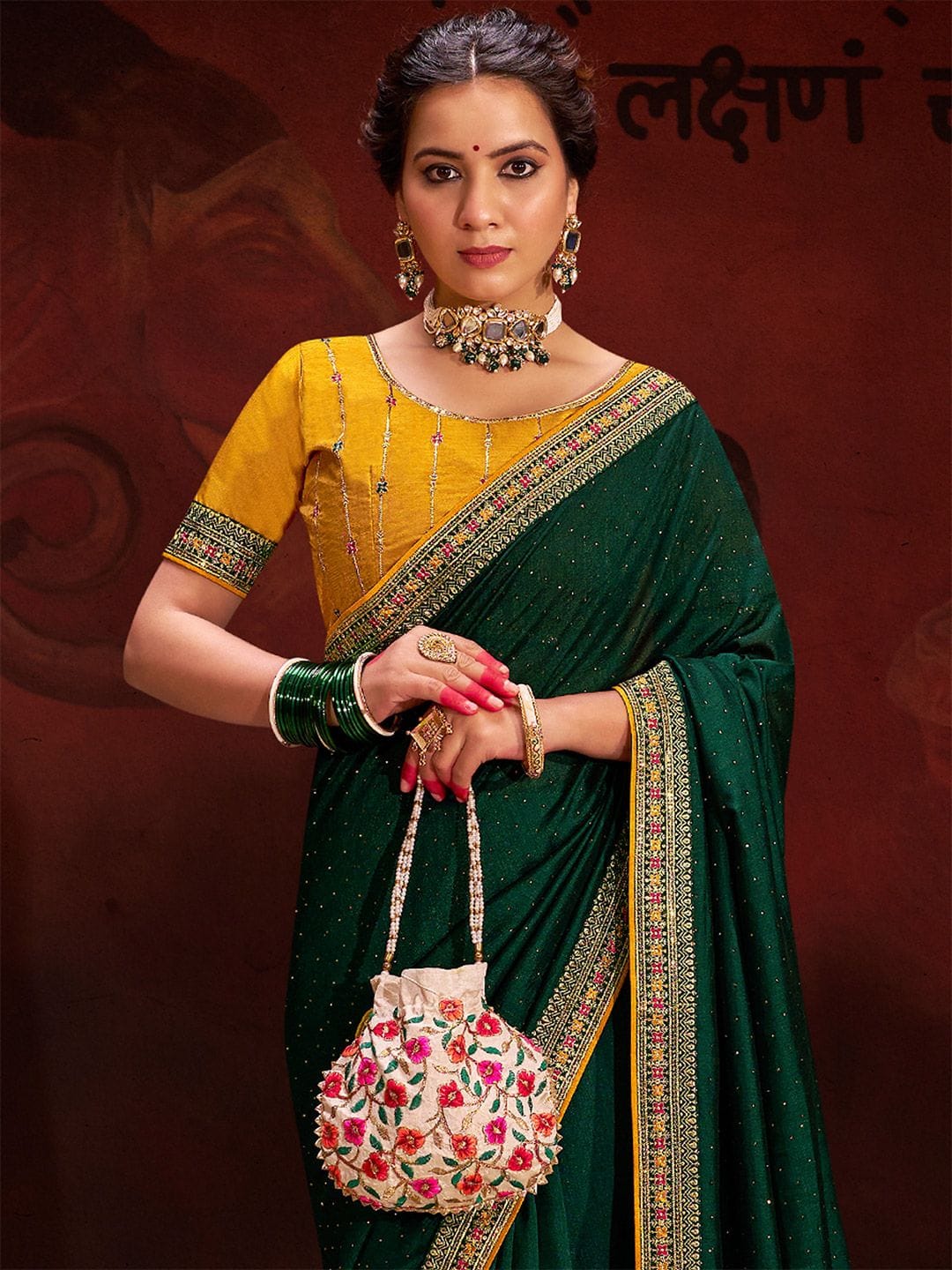 Saree mall Embellished Beads and Stones Embellished Traditional Sarees Myntra sale