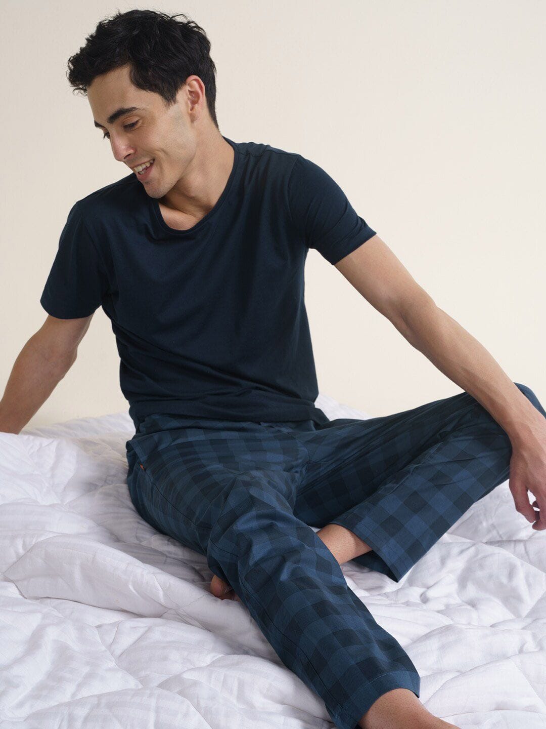 DAMENSCH Men Printed Stretch Tapered Cotton Lounge Pants Myntra sale