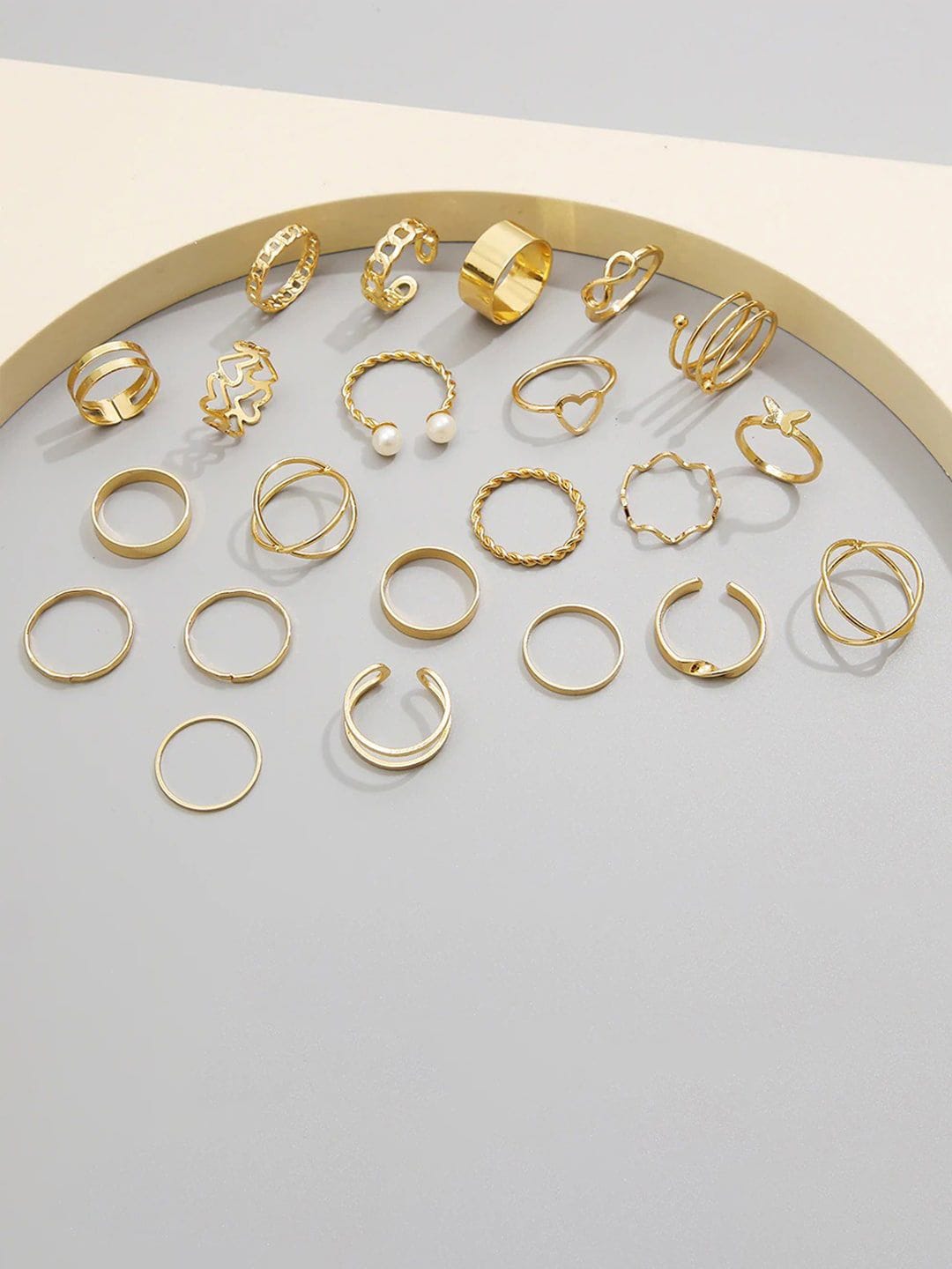 Jewels Galaxy Set Of 23 Gold-Plated Finger Rings Myntra sale