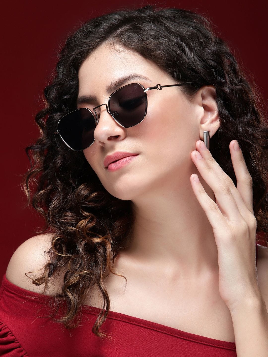 Voyage Women Black Square Sunglasses UV Protected Myntra sale