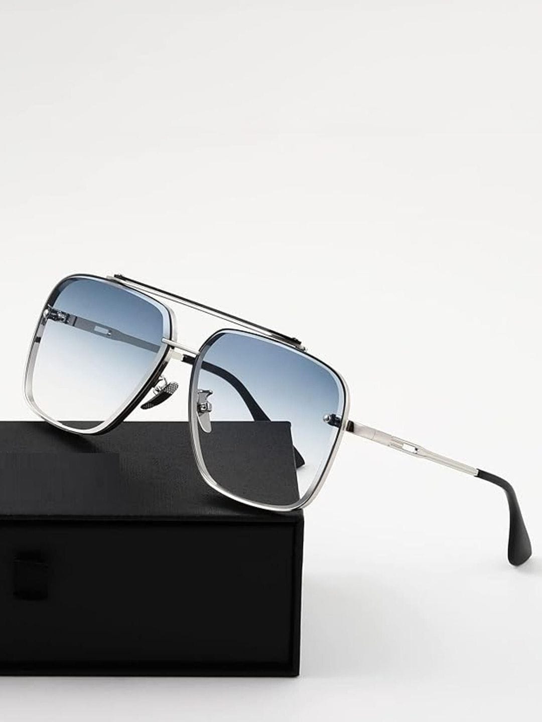 SPADEACES Men Aviator Sunglasses with UV Protected Lens SILVER BLUE ROCKK SQUAREE_g Myntra sale