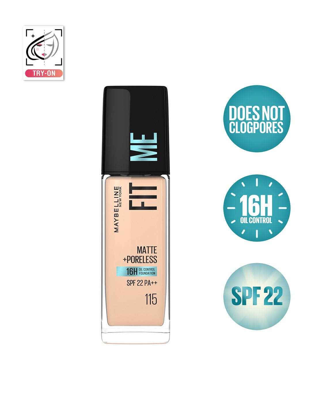 Maybelline New York Fit Me Matte+Poreless Foundation 16H Oil Control 30 ml - Ivory 115 Myntra sale