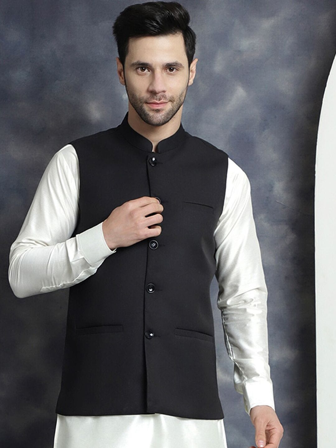 Jompers Mandarin Collar Nehru Jacket Myntra sale