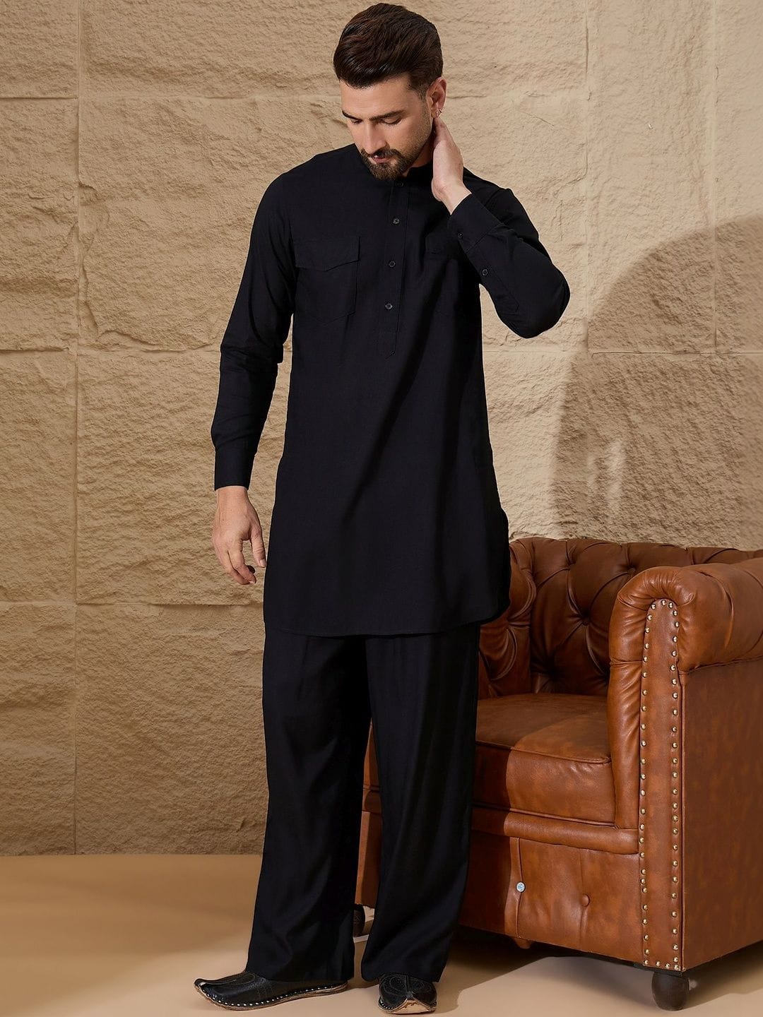 House of Pataudi Mandarin Collar Kurta Sets Myntra sale