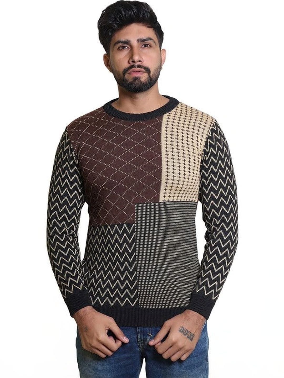 Grand Line Men Colourblocked Pullover Myntra sale