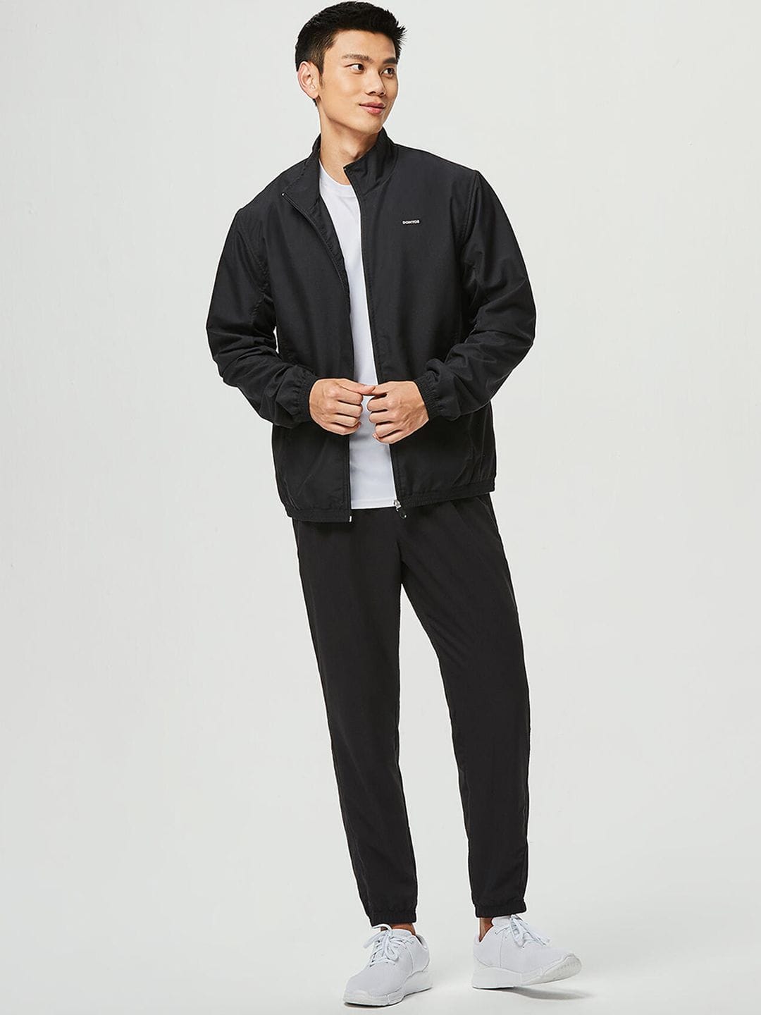Decathlon Domyos - Men Black FJA 100 Moisture Managing Fitness Tracksuit Jackets Myntra sale