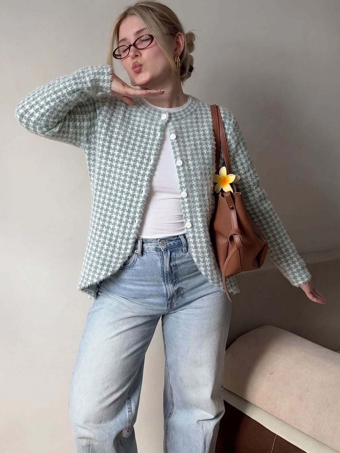 Dadu Dayal Women Checked Woollen Cardigan Myntra sale