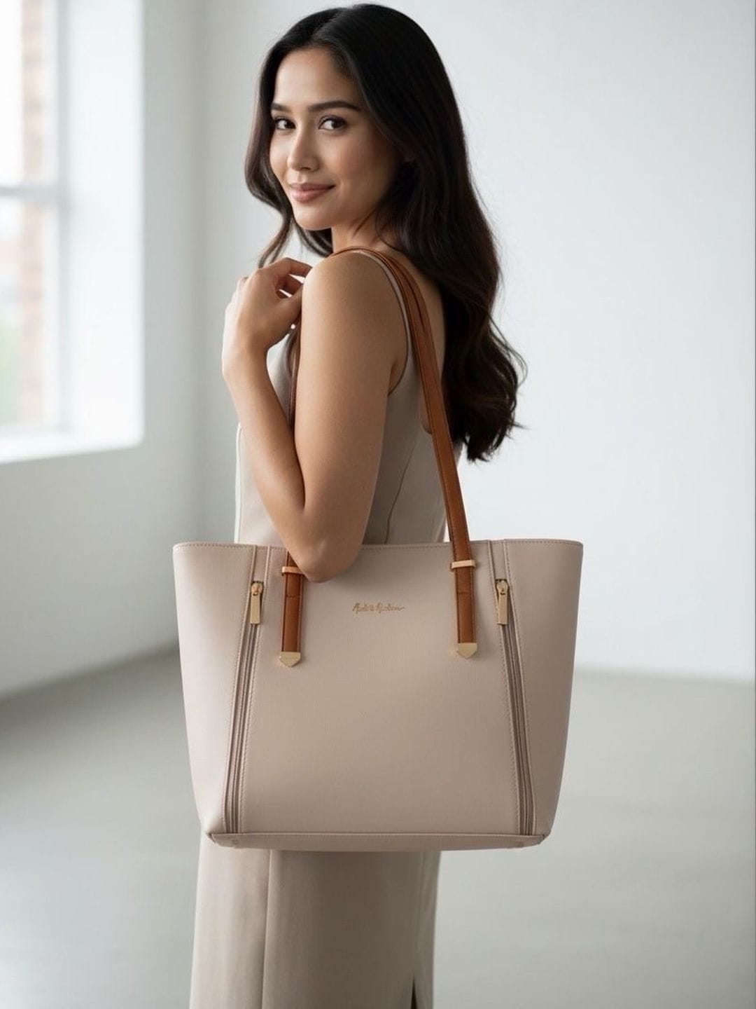 Mast & Harbour PU Structured Tote Bag Myntra sale
