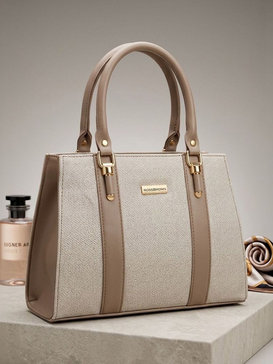 ROSS BROWN Textured PU Structured Satchel Myntra sale