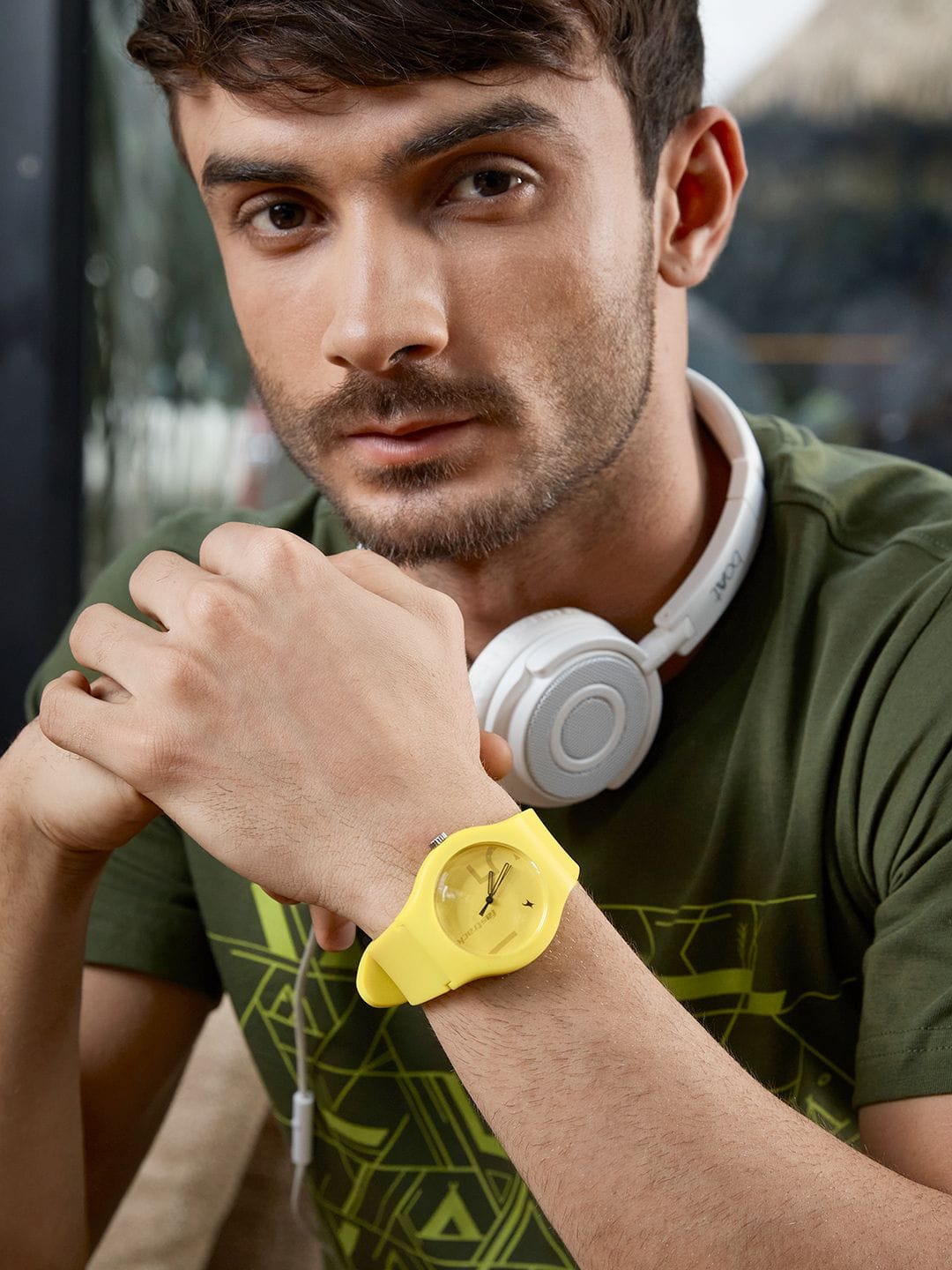 Fastrack Unisex Yellow Printed Dial & Straps Tees Minimalist Analogue Watch 9915PP58 Myntra sale