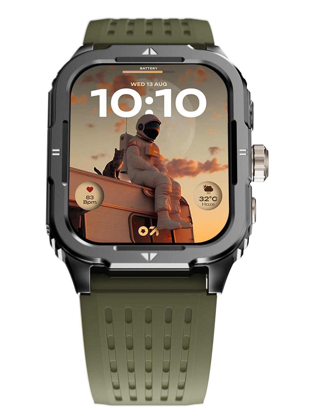 GOBOULT Tuff Rivet Smartwatch with 1.9 HD Display, Working Crown & Quick Access Torch Myntra sale