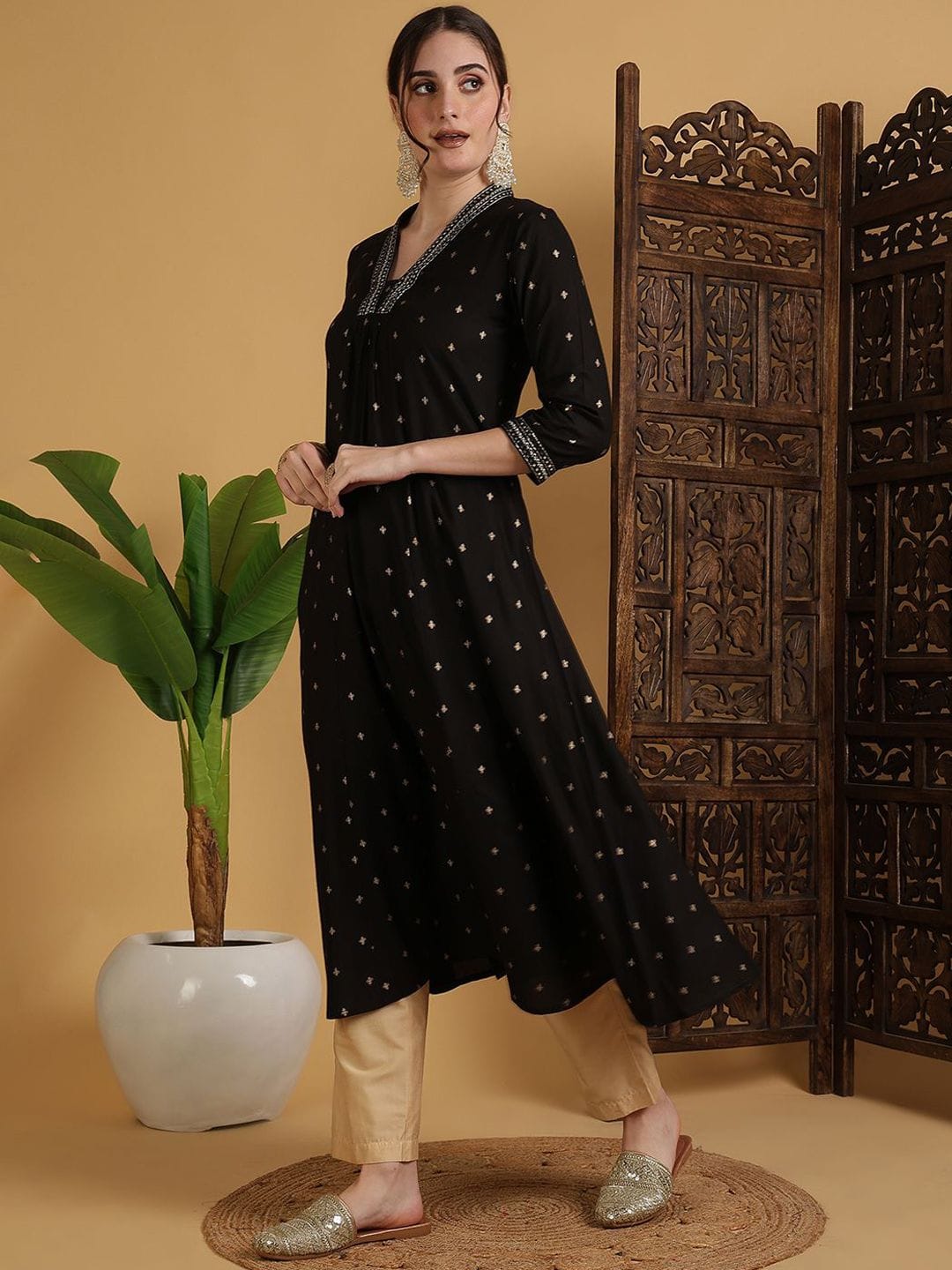 Sangria Embroidered Anarkali Kurta Myntra sale