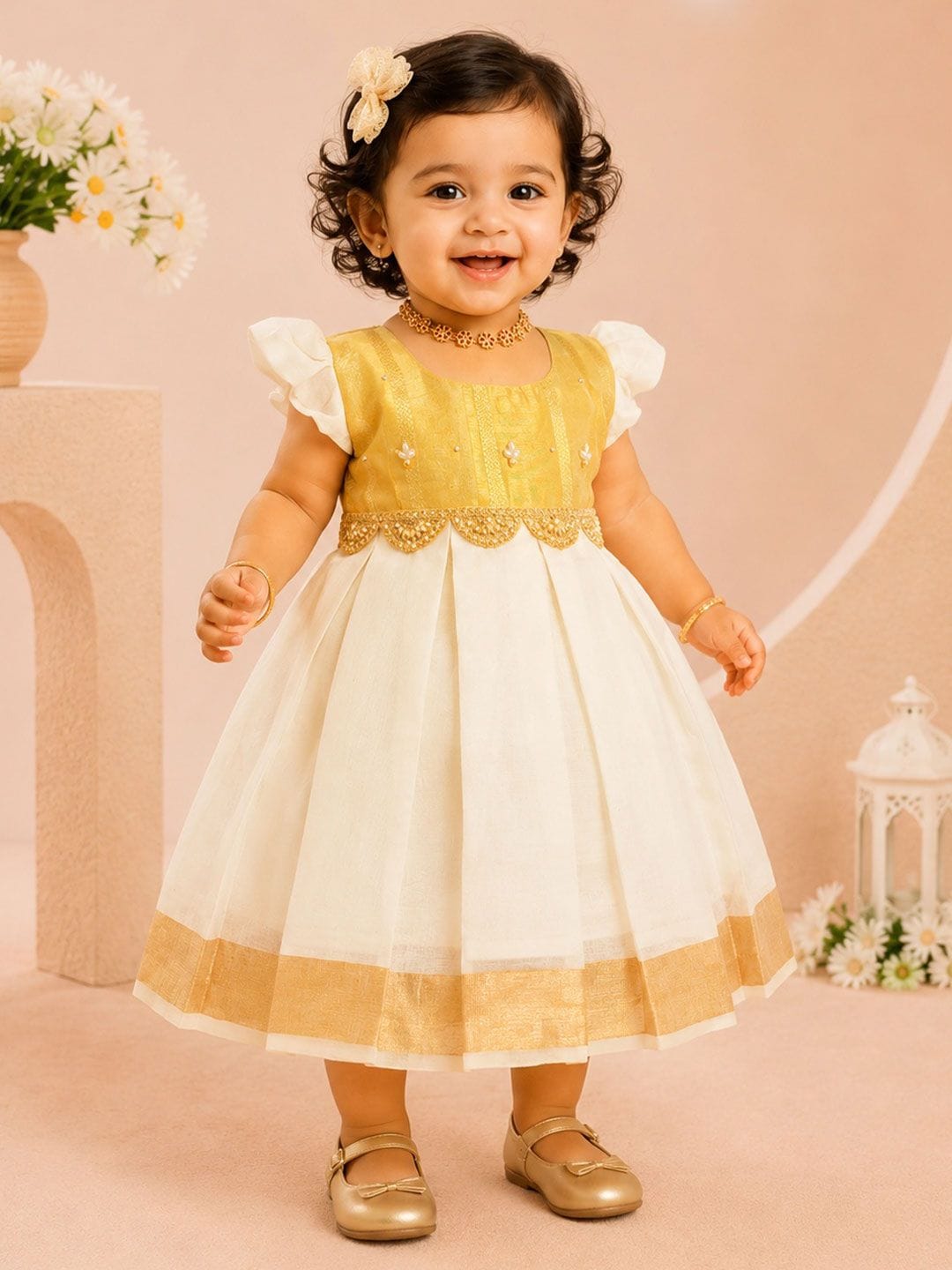Babypattu Embroidered Round Neck Fit and Flare Ethnic Dresses Myntra sale