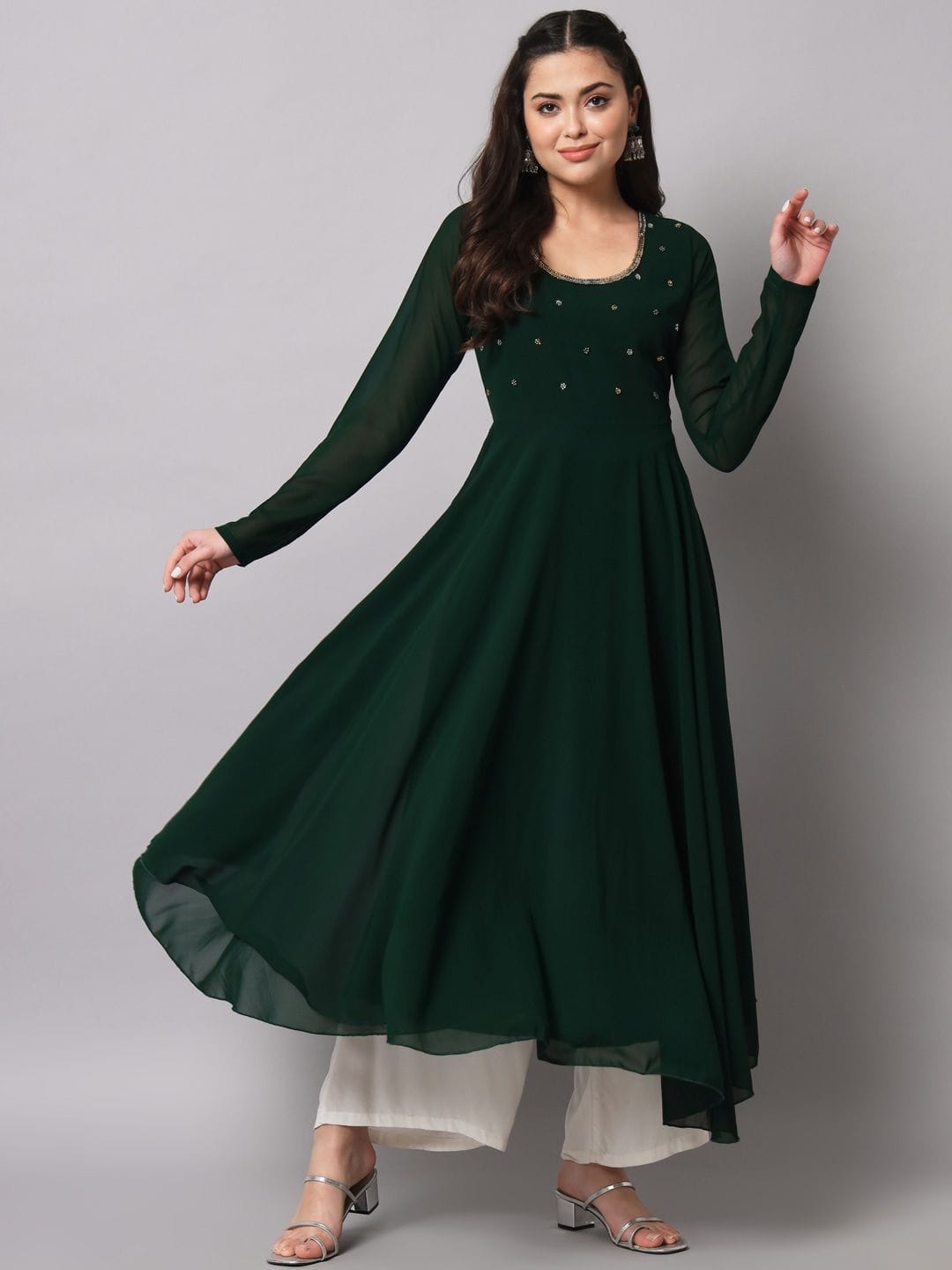 Poshak Hub Women Indie Prints Georgette Anarkali Kurta Myntra sale