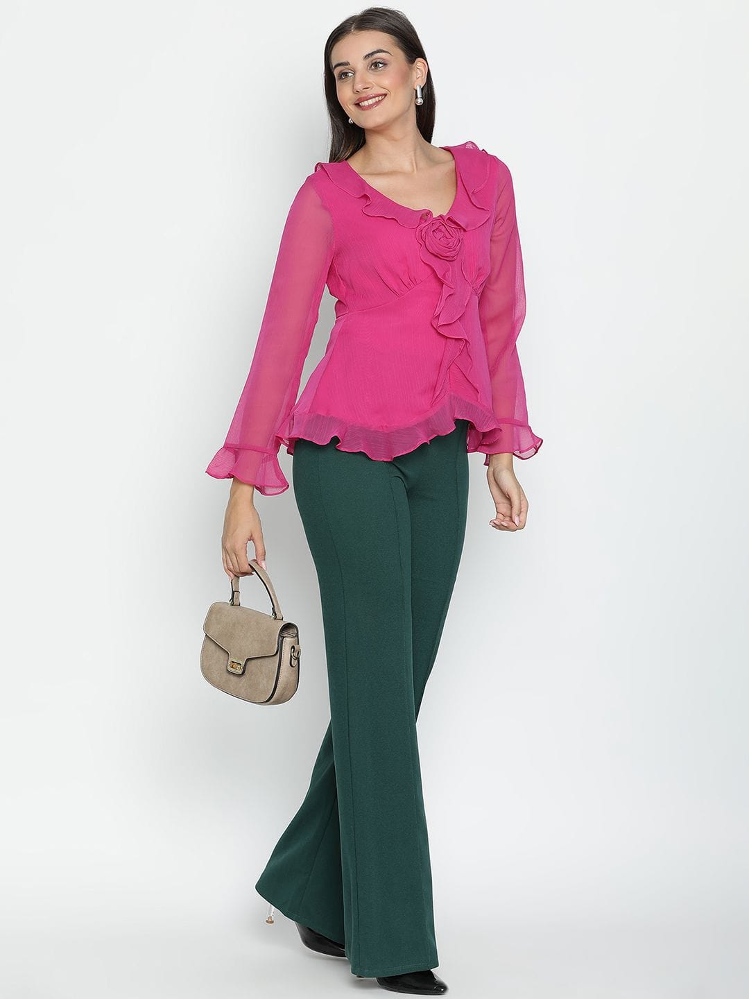 DRAAX Fashions Women Solid V-Neck Top Myntra sale