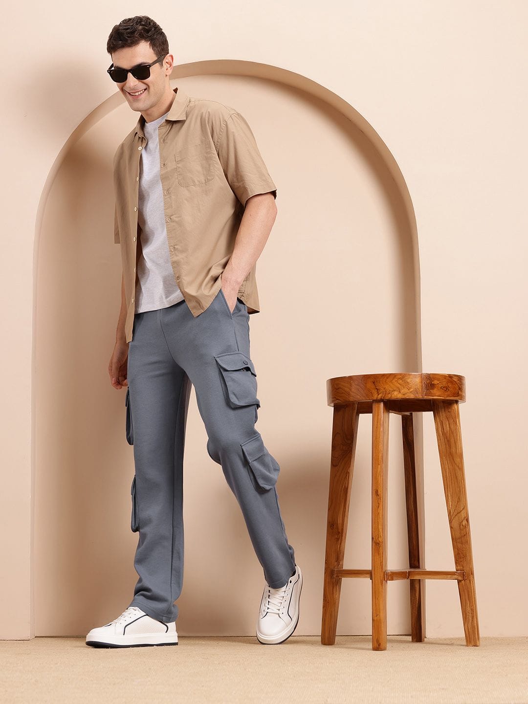 Mast & Harbour Men Relaxed Fit Cargo Track Pants Myntra sale