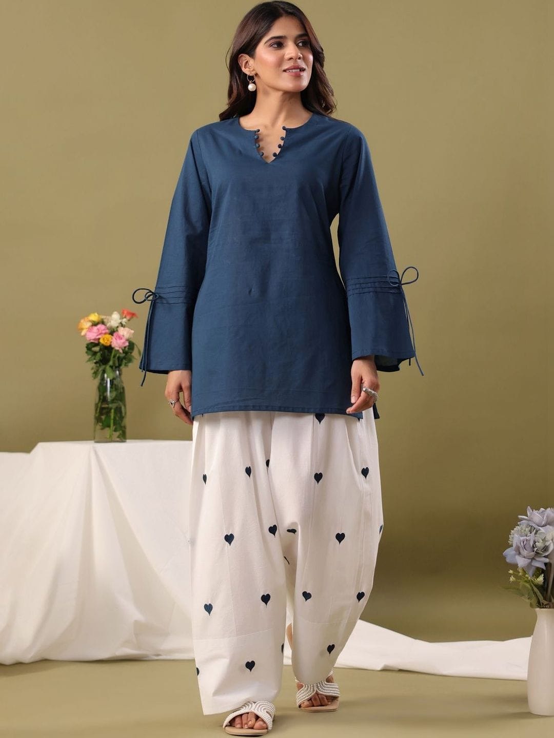 Rimeline Women Regular Pure Cotton Kurti with Farshi Salwar Myntra sale