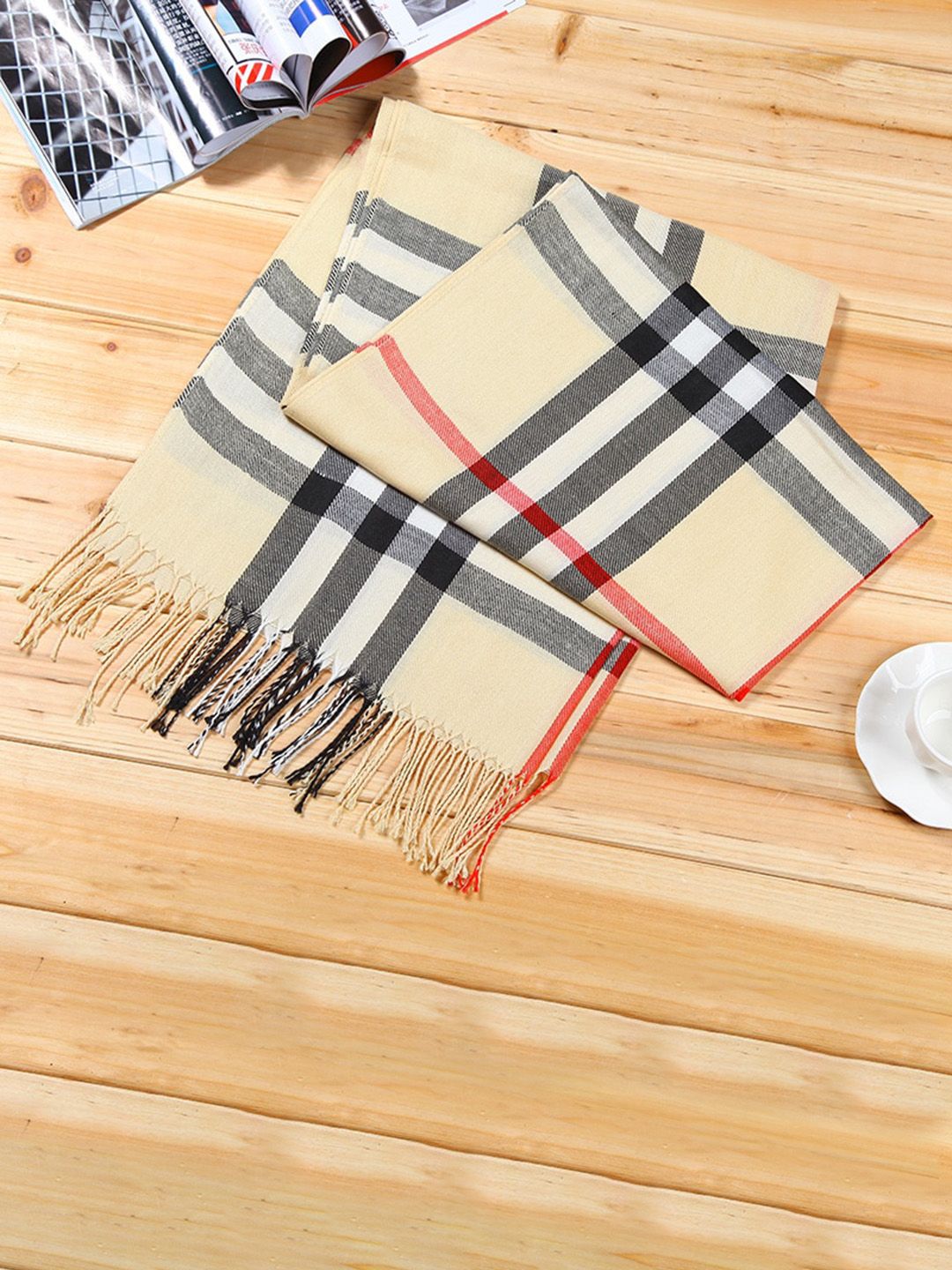 Alexvyan Checked Woolen Cashmere Winter Muffler Myntra sale