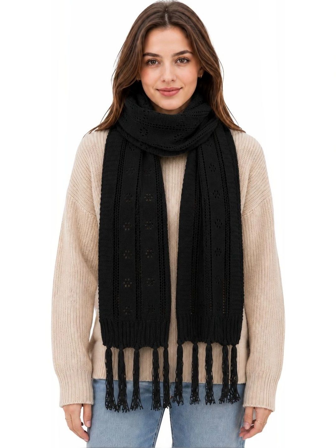 BEAUTIKA Women Patterned Merino Wool Mufflers Myntra sale