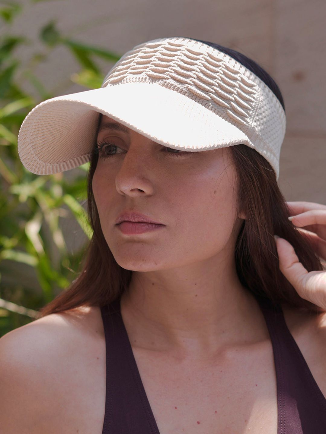 Hair Drama Co. Women Ribbed Summer Beret Visor Sun Hat Cap for UV Protection Beige Myntra sale