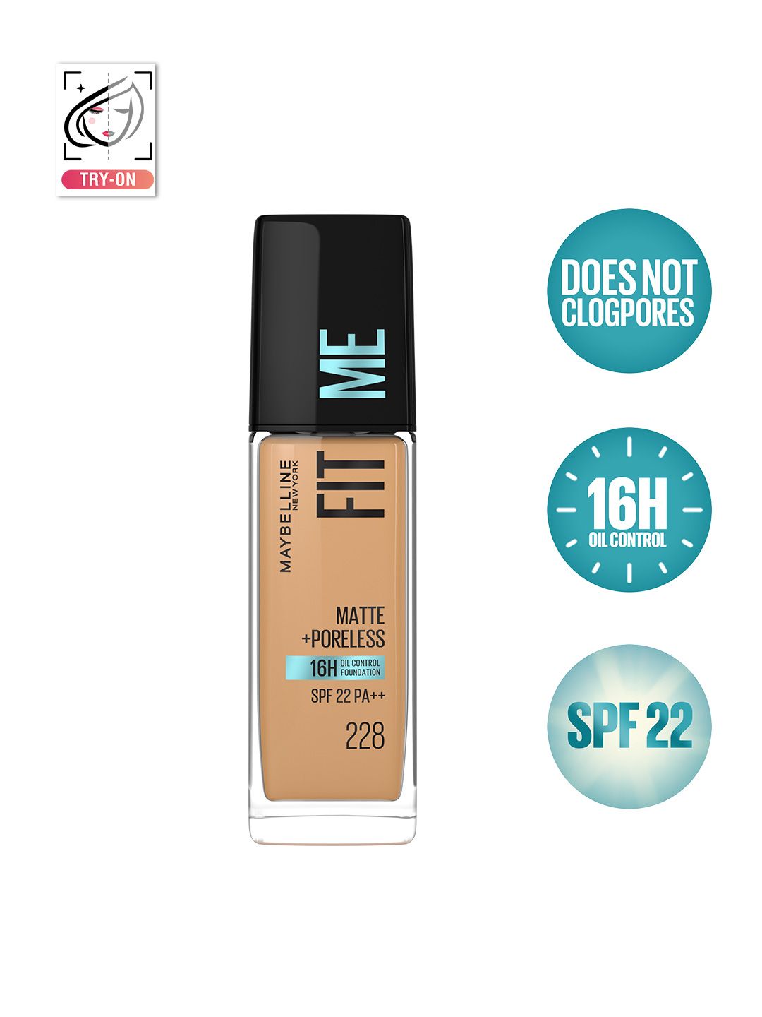 Maybelline New York Fit Me Matte + Poreless Liquid Foundation 30 ml - Soft Tan 228 Myntra sale