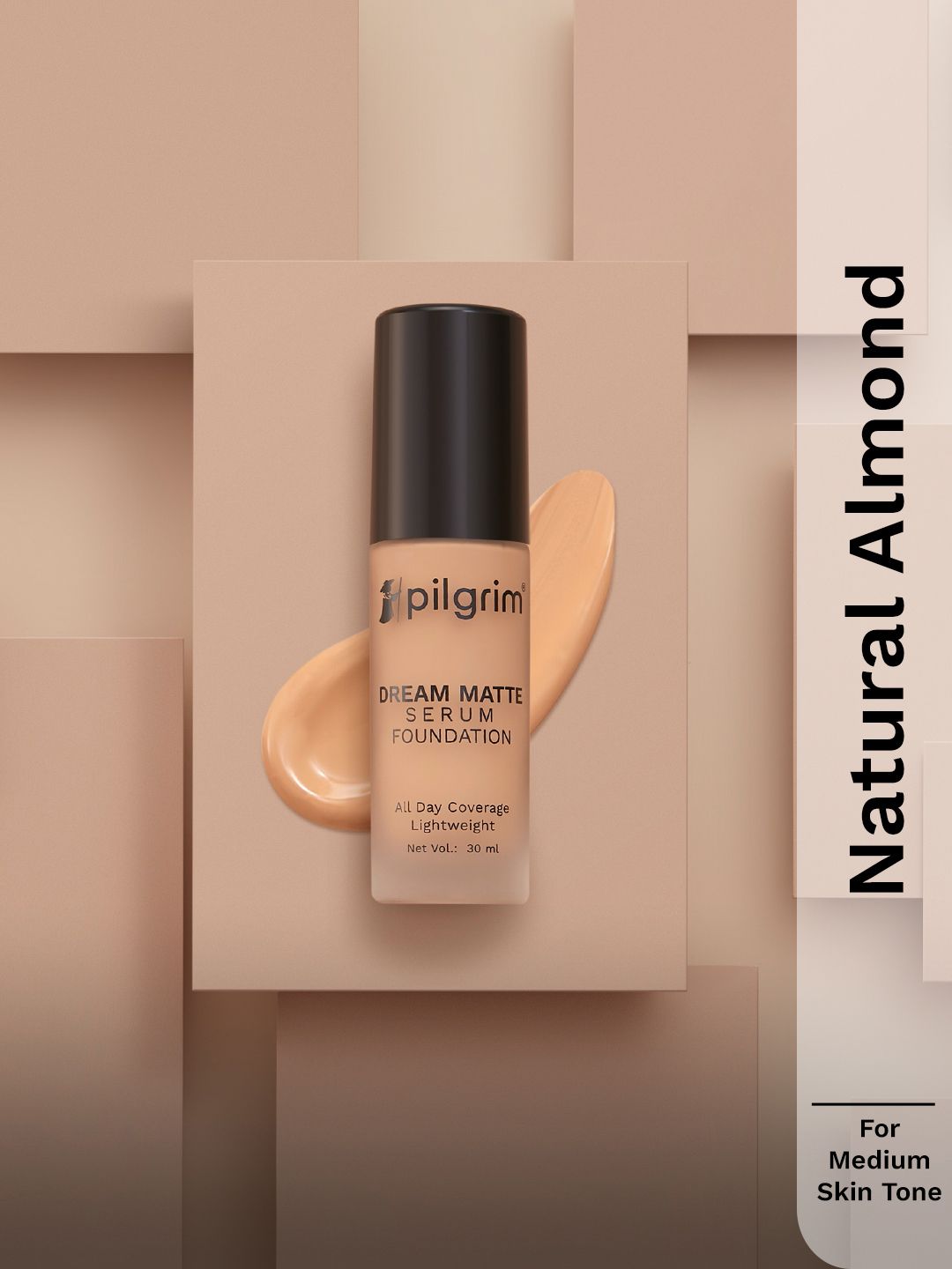 Pilgrim Water-Resistant Dream Matte Serum Liquid Foundation - 30ml - Natural Almond 225 Myntra sale
