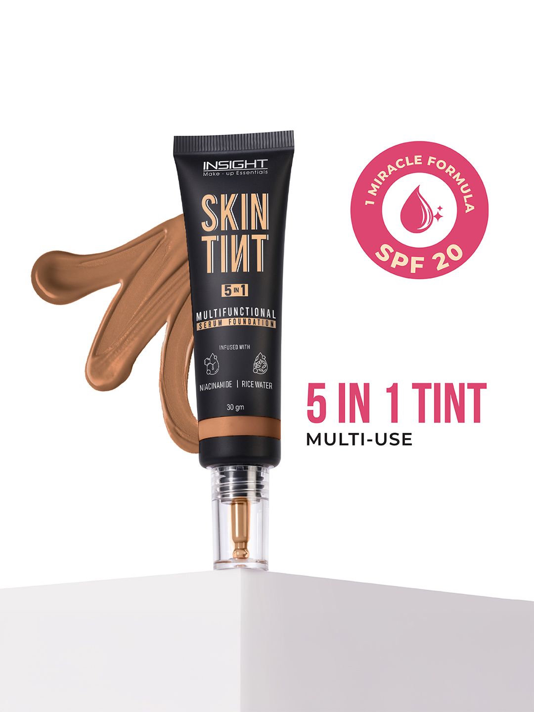 Insight Cosmetics Skin Tint 5-In-1 Multifunctional Serum Foundation 30g - Brewtiful Myntra sale