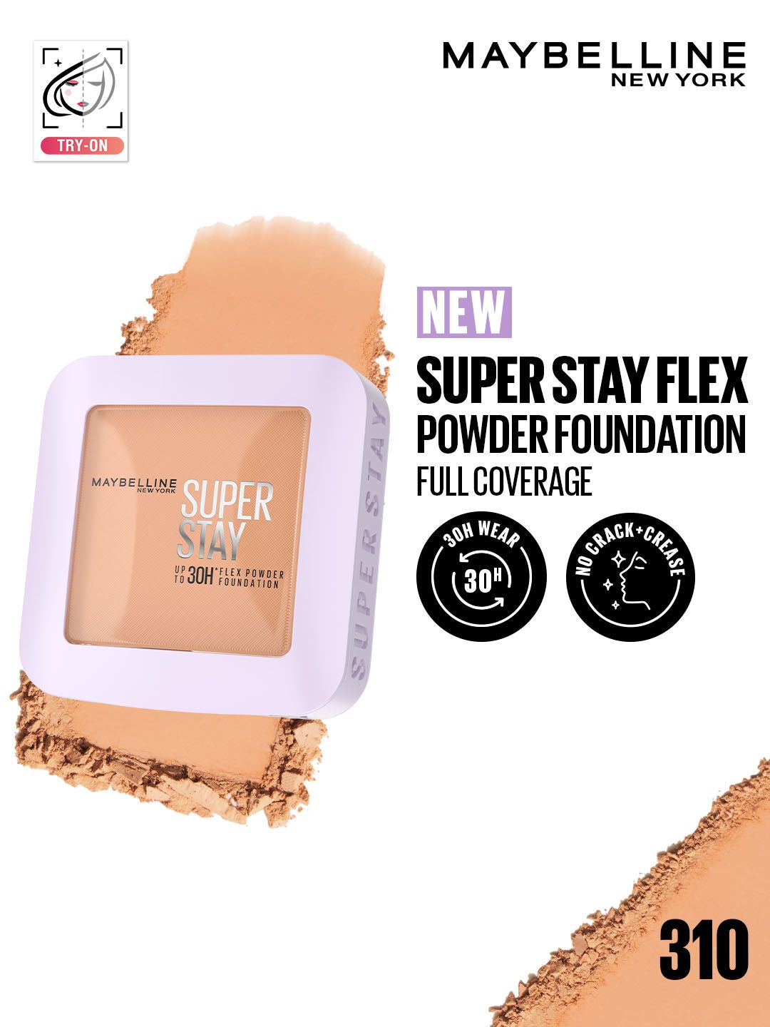 Maybelline New York Super Stay Flex 30H Wear Powder Foundation Compact for Oily Skin - 310 Myntra sale