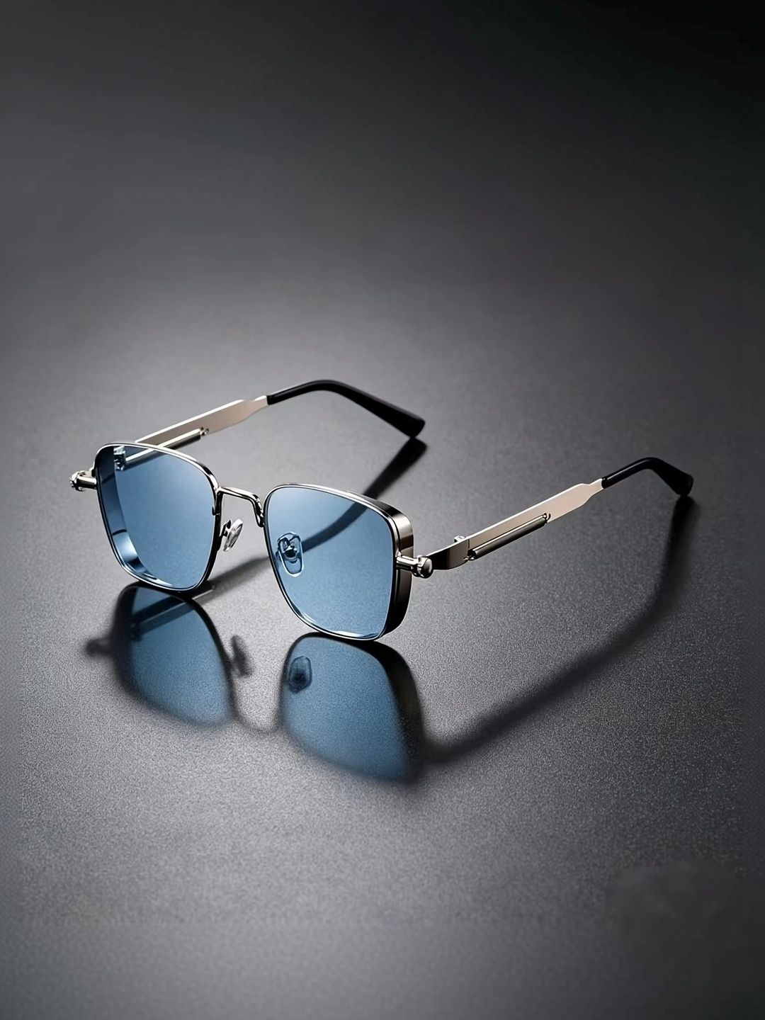 Artrue Unisex Blue Lens & Silver-Toned Square Sunglasses with Myntra sale