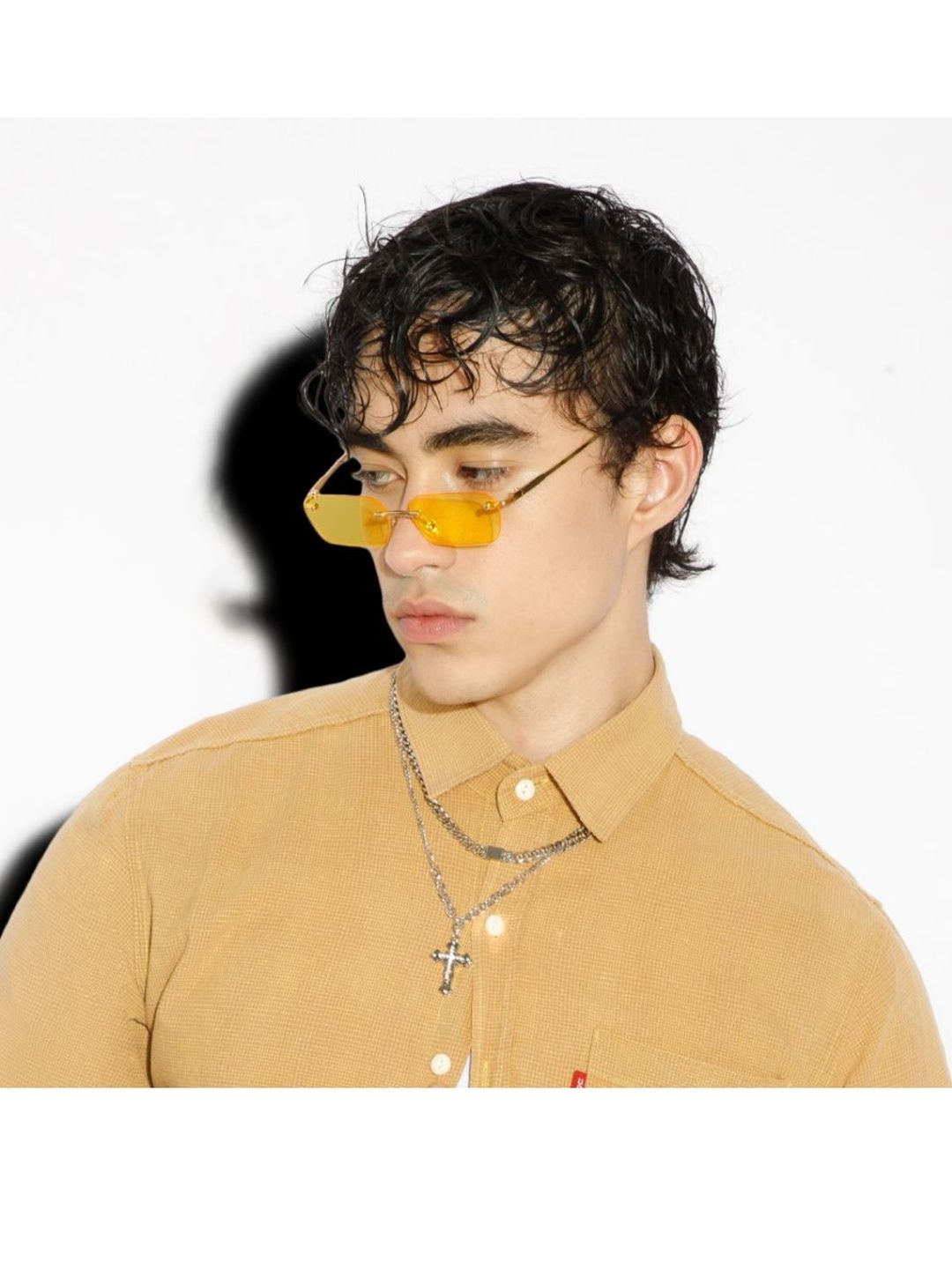 SALTY Men Rectangle Sunglasses with UV Protected Lens SG0039-G-YL-ALPHA Myntra sale