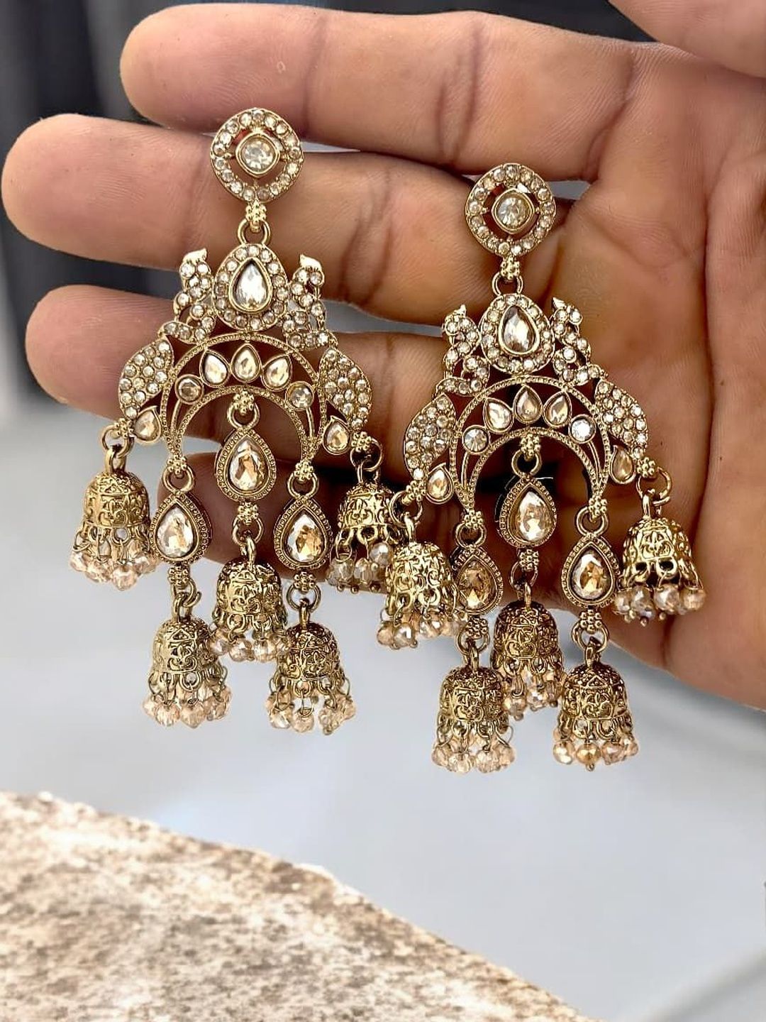 BFC - BUY FOR CHANGE Geometric Jhumkas Earrings Myntra sale