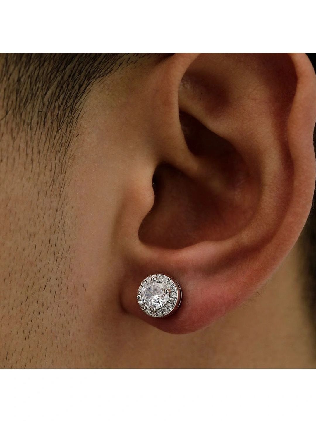 SALTY Men Silver-Plated Stainless Steel Circular Shaped Stud Earrings Myntra sale