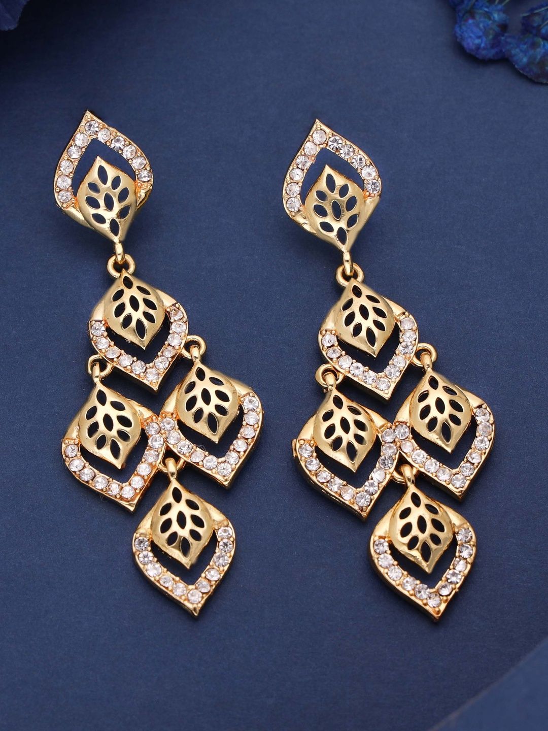Anouk Gold-Plated Brass Artificial Beads Drop Earrings Myntra sale