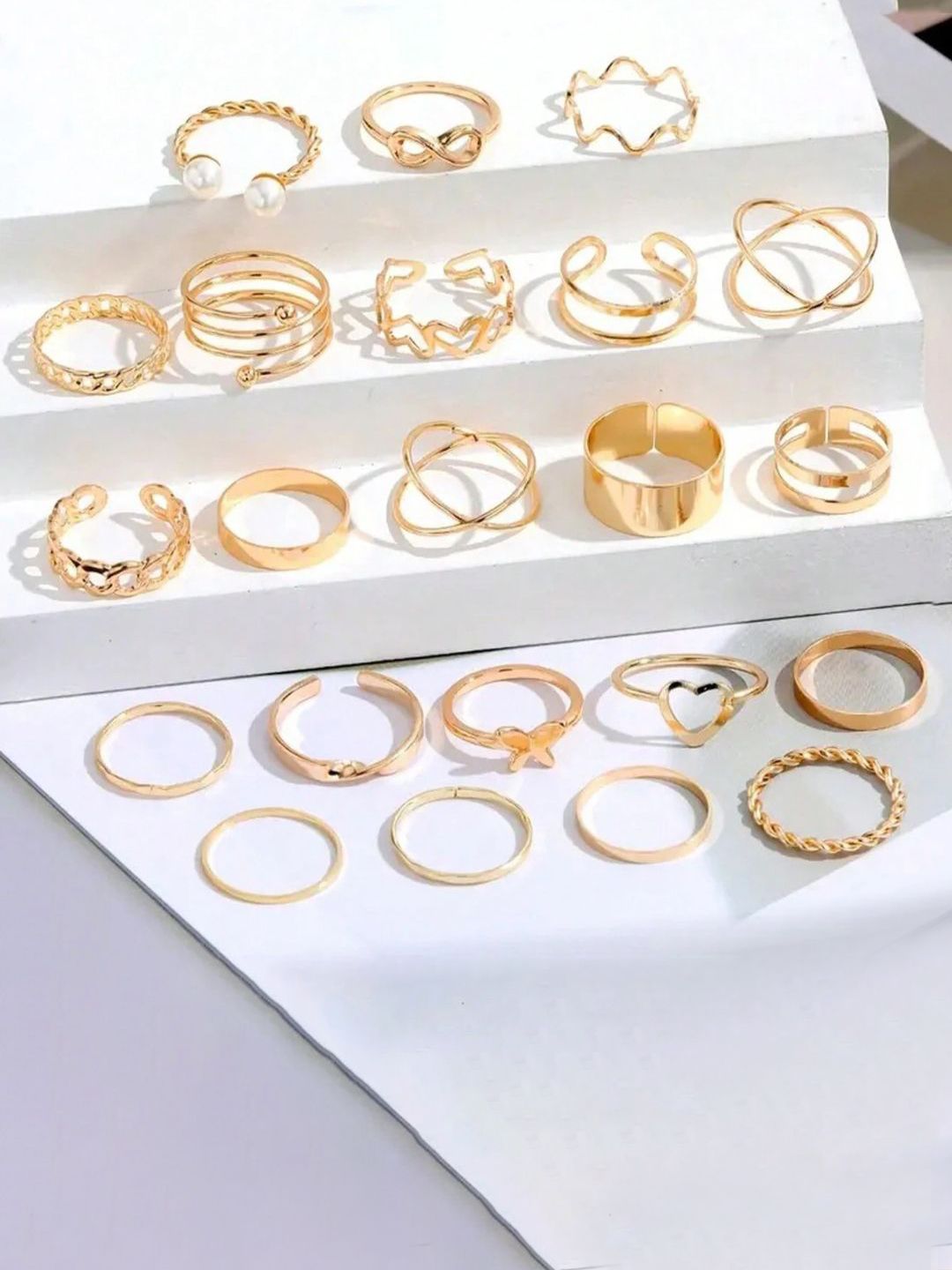 YouBella Set Of 22 Gold-Plated Finger Ring Myntra sale