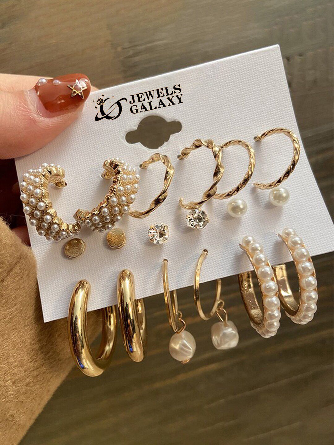 Jewels Galaxy Set Of 9 Gold-Plated Contemporary Studs Earrings Myntra sale