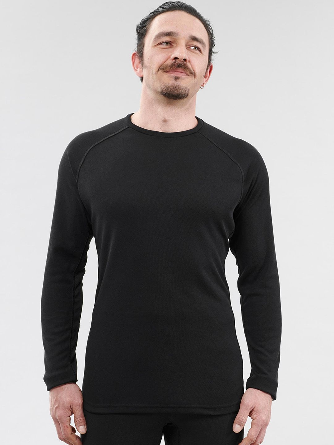 Decathlon Wedze - Men Black BL100 Moisture Managing Skiing Thermal Top Myntra sale